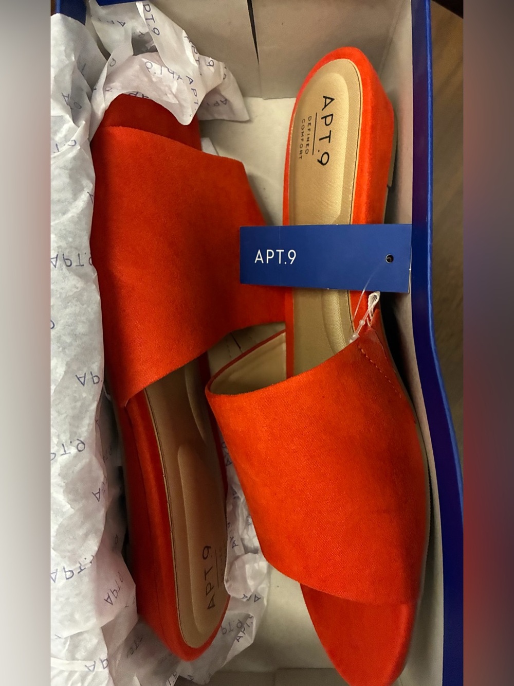 Apt. 9 Bright Orange memory foam Slip-On Mules
